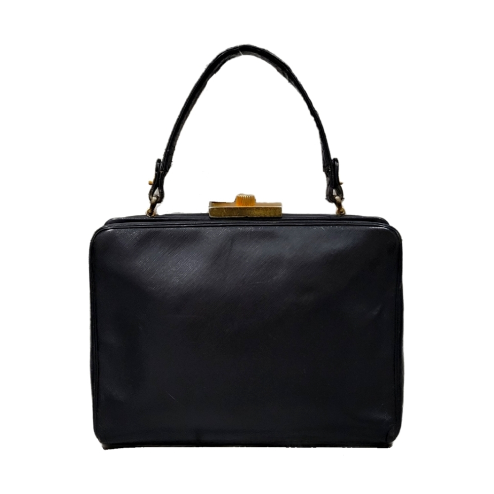Vintage (50's-60's) PRESTIGE Leather Structured Accordion Satchel Style Handbag